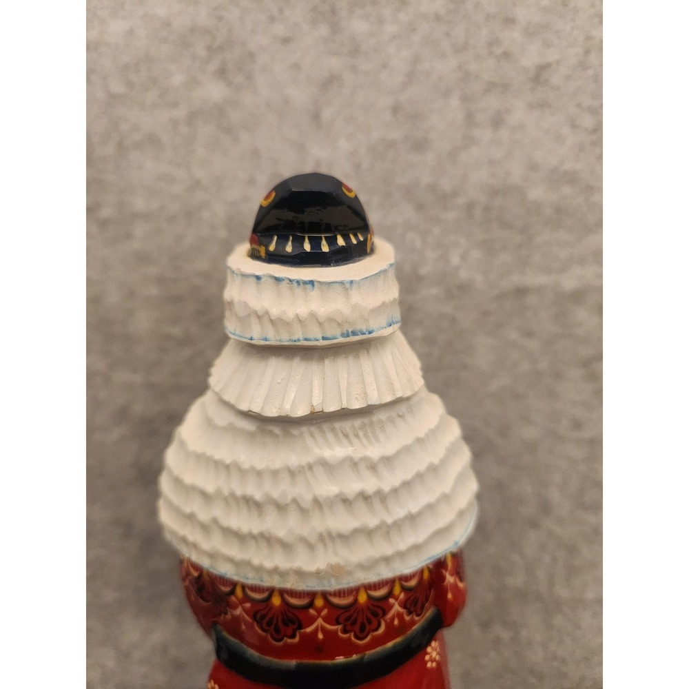 Russian Hand Carved Wood Santa Figurine Gzhel Khokhloma Sergiev Posad Christmas - Picture 12 of 16